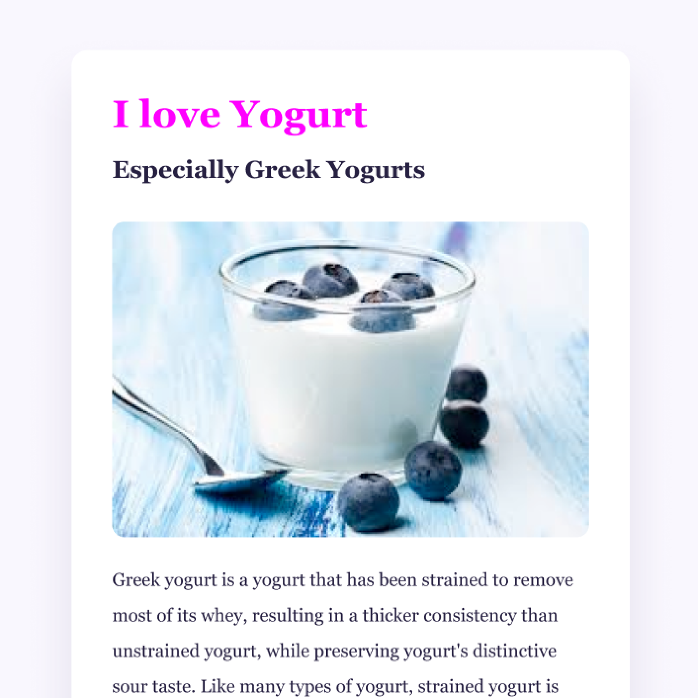 yoghart app homepage